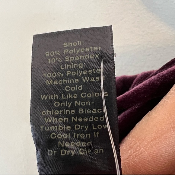 Ann Taylor Purple Velvet Ribbon Tie Neck Sleeveless Shift Dress Size M Cocktail - Picture 9 of 9